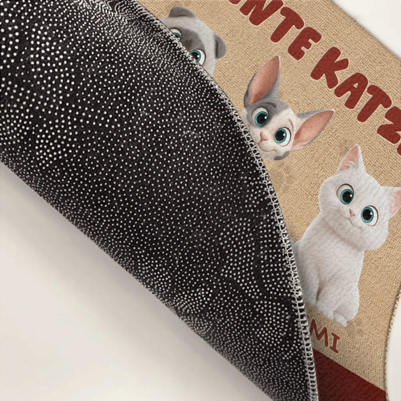 Individuelle Dekomatte Für Zuhause – Personalisierte Geburtstagsgeschenke Für Katzenliebhaber, Katzenmama Und Katzenpapa – Verwöhnte Katzen Und Ihr Hauspersonal Wohnen Hier