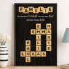 Personalisiertes Scrabble Vertikal Poster – Personalisierte Geburtstagsgeschenke Für Mama, Papa, Bruder, Schwester, Kinder – Freude Wächst, Wenn Wir Eins Sind