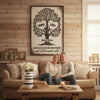 Personalisiertes Scrabble Vertikal Poster – Personalisierte Geburtstagsgeschenke Für Mama, Papa, Bruder, Schwester, Kinder – Glück Blüht, Wenn Wir Zusammen Sind