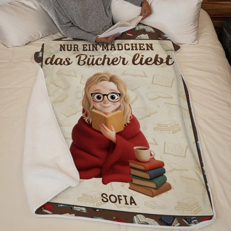 Personalisierte Decke - Geschenke Für Buchliebhaber, Bücherwürmer, Leser - Das In Geschichten Zuhause Ist