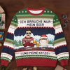 Individuell Gestaltetes Unisex Sweatshirt – Personalisierte Weihnachts- Und Geburtstagsgeschenke Für Katzenliebhaber Und Katzeneltern – Ich Brauche Nur Mein Bier Und Meine Katzen