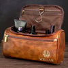 Personalisierte Leder-kulturtasche mit Gravur - Perfektes Geburtstagsgeschenk für Papa, Bruder, Opa oder Ehemann - Die Reise definiert dich