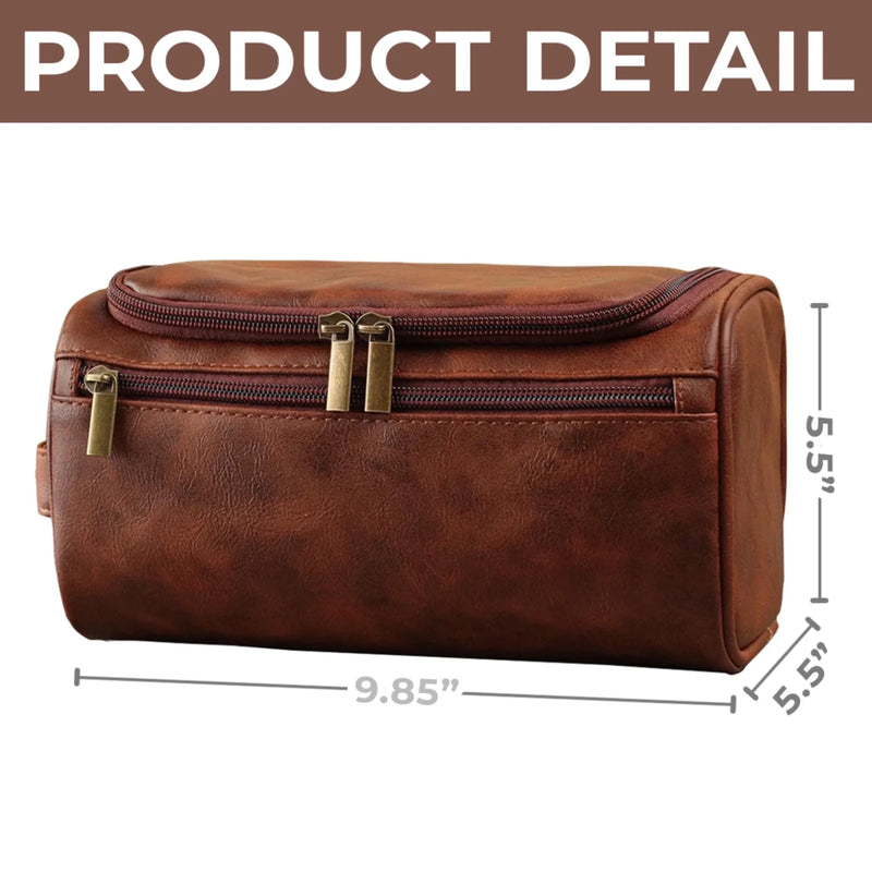 Personalisierte Leder-kulturtasche mit Gravur - Perfektes Geburtstagsgeschenk für Papa, Bruder, Opa oder Ehemann - Zeitlose Verbundenheit, Unendliche Liebe