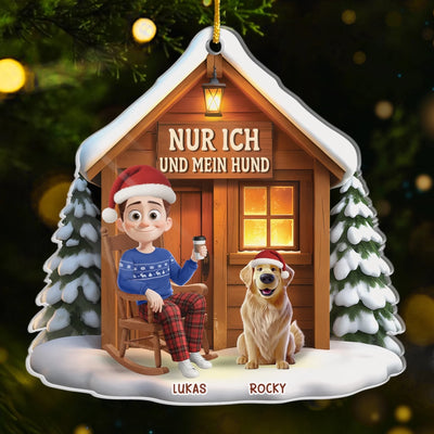 Personalisiertes Acrylornament - Personalisierte Weihnachts- und Geburtstagsgeschenke für Familie, Hunde- und Katzenliebhaber - Nur Ich, Meine Katze Und Der Frieden