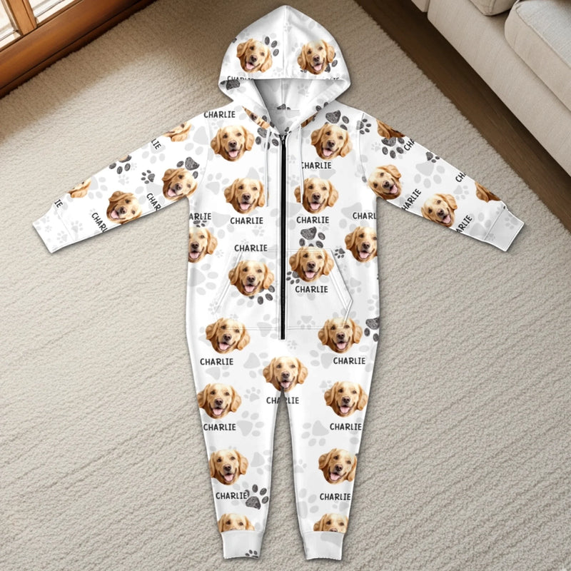 Personalisierter Onesie Für Erwachsene Mit Foto – Weihnachts- Und Geburtstagsgeschenke Für Hunde- Und Katzenliebhaber, Hundemama Und -papa, Katzenbesitzer – Mein Hund, mein Lieblingsplatz