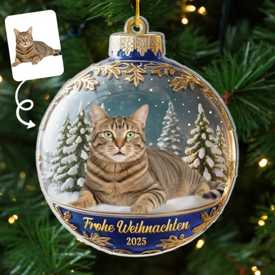 Personalisierte Acryl-Foto Ornament – Und Geburtstagsgeschenke Für Katzenliebhaber, Katzenmamas Und -papas – Pfotenstark geliebt zu Weihnachten