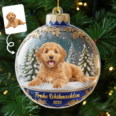 Personalisierte Acryl-Foto Ornament – Personalisierte Weihnachts- und Geburtstagsgeschenke für Hundeliebhaber, Hundebesitzer und Hundeeltern – Pfotenstark geliebt zu Weihnachten