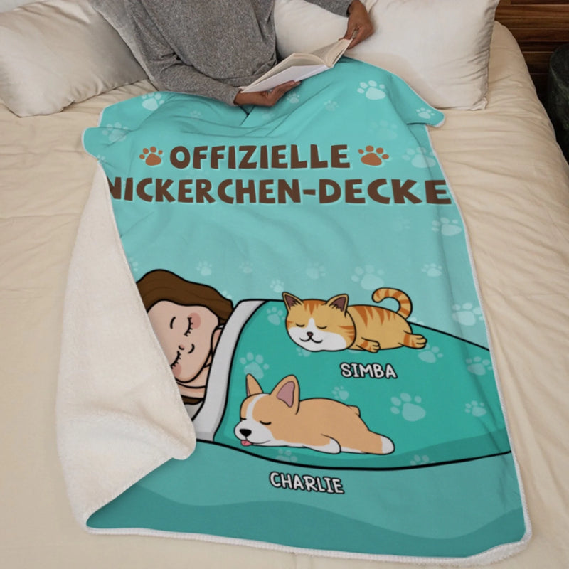 Personalisierte Decke - Geschenk für Tierbesitzer und Tierliebhaber – Fressen, Schlafen, Kuscheln, und Das Immer Wieder