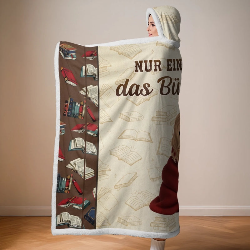 Personalisierte Affirmationsdecke, Hoodiedecke - Personalisierte Weihnachtsgeschenke Für Buchliebhaber, Bücherwürmer, Leser - Nur Ein Mädchen, Das Bücher Liebt