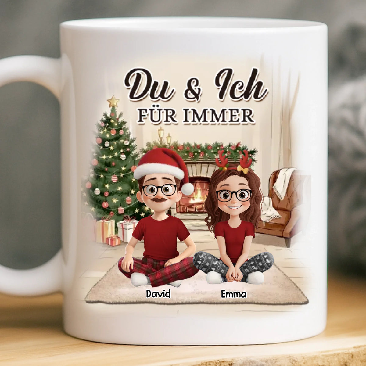 Personalisierte Tasse – Personalisierte Weihnachts- und Geburtstagsgeschenke für Familie, Hunde- und Katzenliebhaber - Du Und Ich Und Der Hund