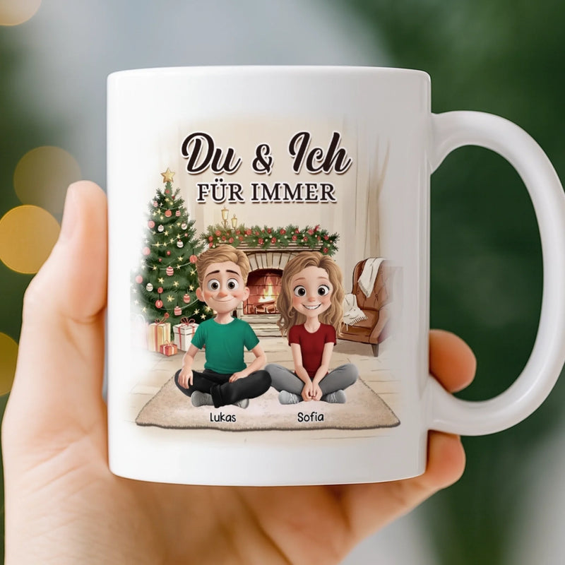 Personalisierte Tasse – Personalisierte Weihnachts- und Geburtstagsgeschenke für Familie, Katzenliebhaber - Du Und Ich Und Die Katze