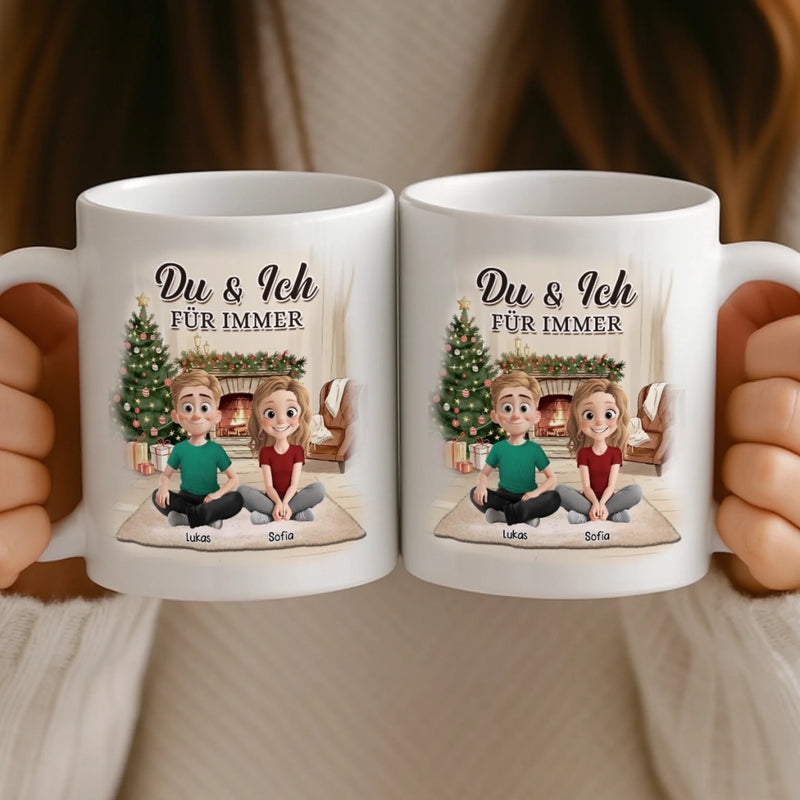 Personalisierte Tasse – Personalisierte Weihnachts- und Geburtstagsgeschenke für Familie, Katzenliebhaber - Du Und Ich Und Die Katze