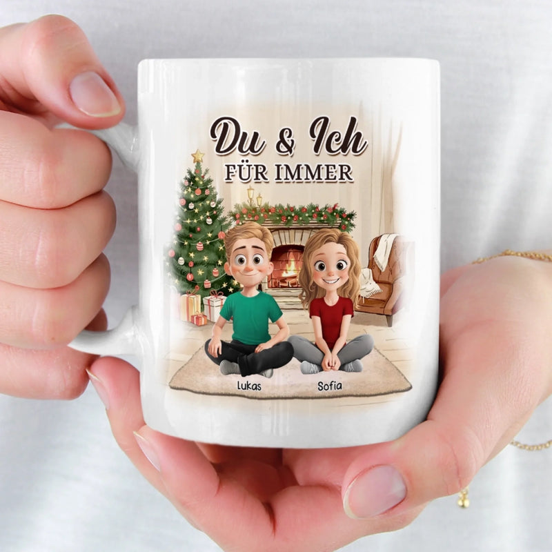 Personalisierte Tasse – Personalisierte Weihnachts- und Geburtstagsgeschenke für Familie, Katzenliebhaber - Du Und Ich Und Die Katze