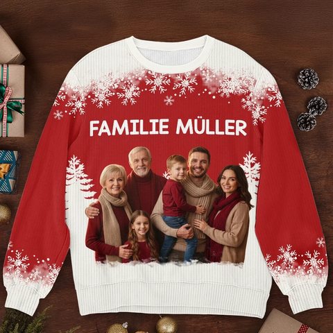 Unisex Ugly-Sweatshirt mit personalisiertem Foto – Personalisierte Weihnachts- und Geburtstagsgeschenke für Mama, Papa, Bruder, Schwester, Kinder – Die Herzen Halten, Die Uns Am Nächsten Stehen