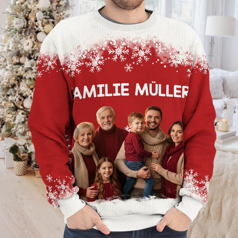 Unisex Ugly-Sweatshirt mit personalisiertem Foto – Personalisierte Weihnachts- und Geburtstagsgeschenke für Mama, Papa, Bruder, Schwester, Kinder – Die Herzen Halten, Die Uns Am Nächsten Stehen
