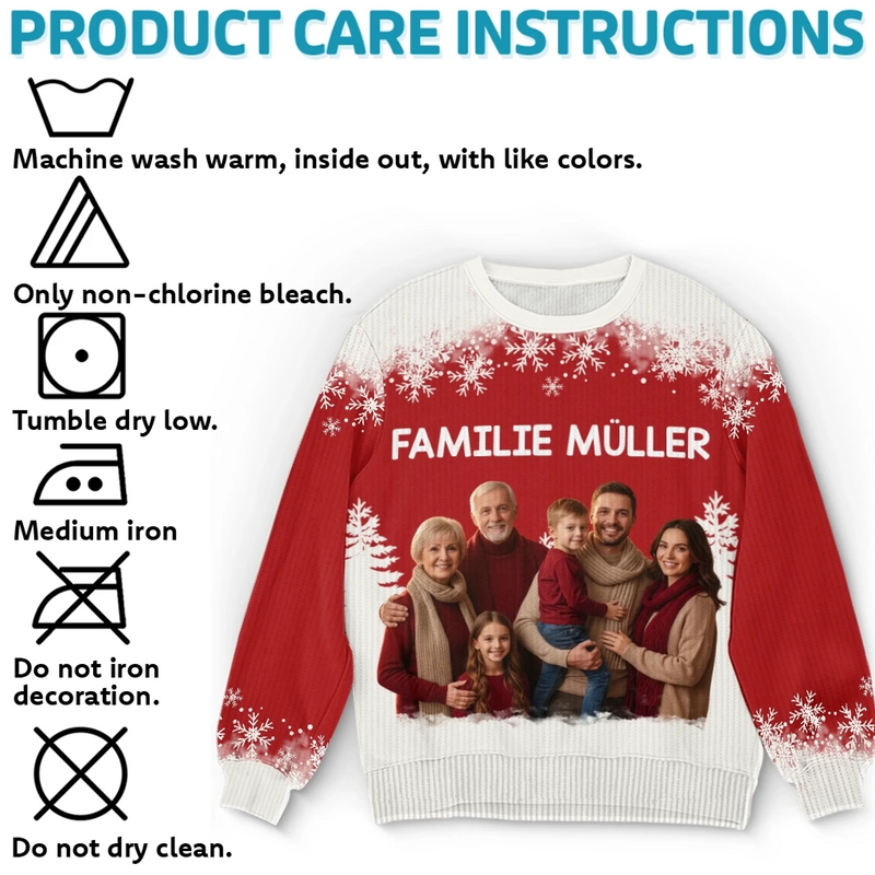 Unisex Ugly-Sweatshirt mit personalisiertem Foto – Personalisierte Weihnachts- und Geburtstagsgeschenke für Mama, Papa, Bruder, Schwester, Kinder – Die Herzen Halten, Die Uns Am Nächsten Stehen