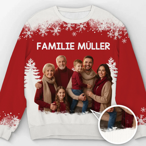 Unisex Ugly-Sweatshirt mit personalisiertem Foto – Personalisierte Weihnachts- und Geburtstagsgeschenke für Mama, Papa, Bruder, Schwester, Kinder – Die Herzen Halten, Die Uns Am Nächsten Stehen