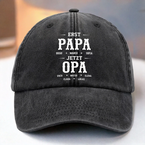Benutzerdefinierte Baseballkappe Aus Gewaschenem Vintage-denim - Personalisierte Geburtstagsgeschenke Für Papa, Opa - Geschätzt Von Meiner Liebsten Gemeinschaft