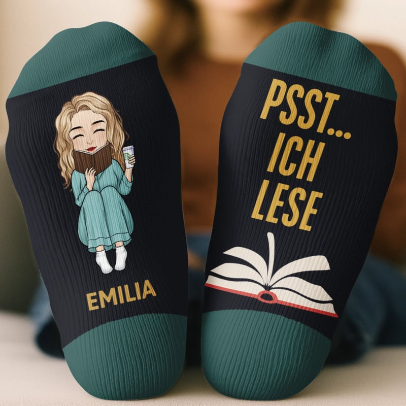 Personalisierte Socken – Geschenke für Bücherliebhaber, Leseratten und Leser – Leseratte Macht Pause