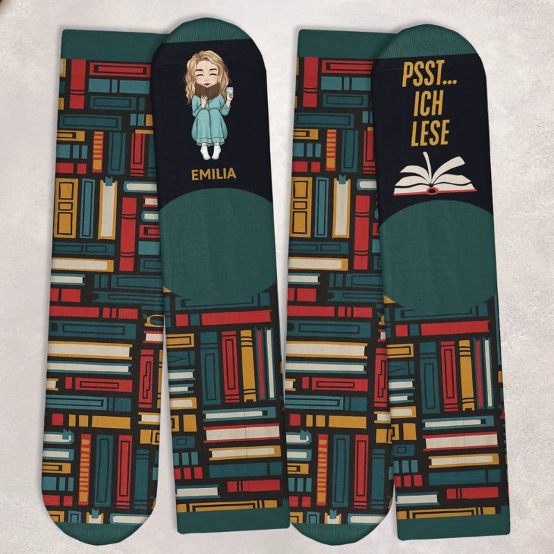 Personalisierte Socken – Geschenke für Bücherliebhaber, Leseratten und Leser – Leseratte Macht Pause