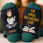 Personalisierte Socken – Geschenke für Bücherliebhaber, Leseratten und Leser – Leseratte Macht Pause