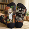 Personalisierte Crew-Socken – Personalisierte Buch-Geschenke für Bücherliebhaber, Leseratten und Vielleser – Nur Ein Mädchen Das Bücher Liebt