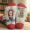 Personalisierte Crew-Socken – Personalisierte Buch-Geschenke für Bücherliebhaber, Leseratten und Vielleser – Nur Noch Ein Kapitel