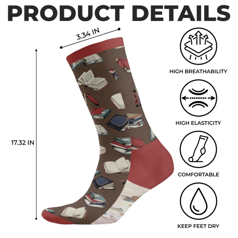 Personalisierte Crew-Socken – Personalisierte Buch-Geschenke für Bücherliebhaber, Leseratten und Vielleser – Nur Noch Ein Kapitel