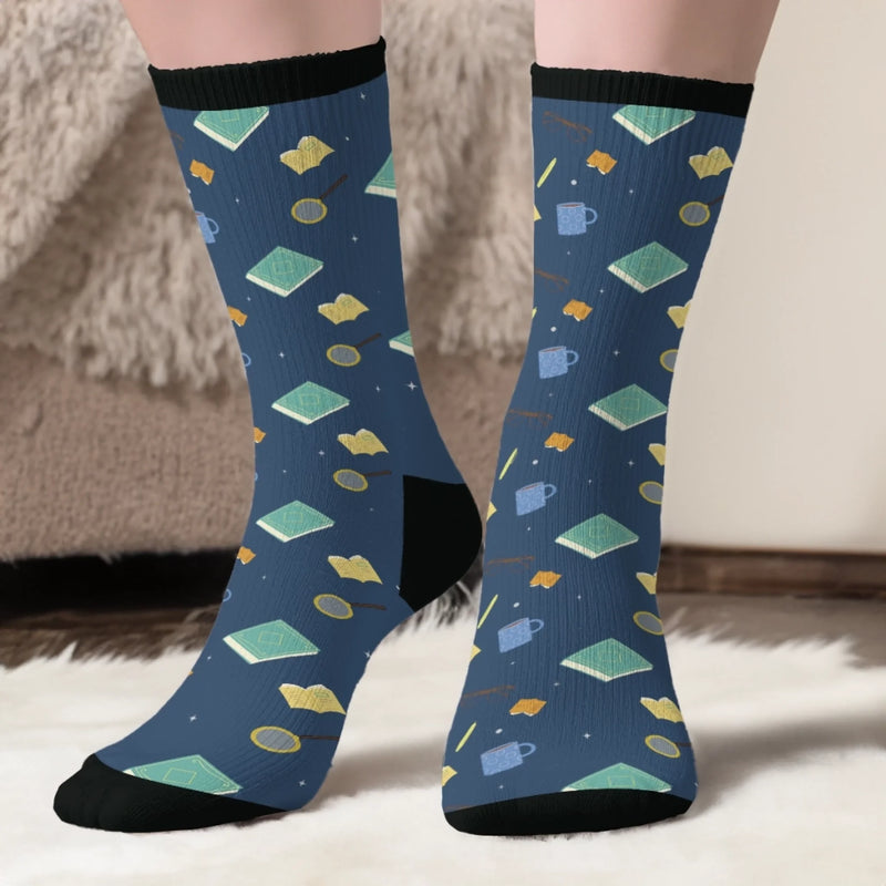 Personalisierte Crew-Socken – Personalisierte Buch-Geschenke für Bücherliebhaber, Leseratten und Vielleser - Bitte Nicht Stören Ich Lege