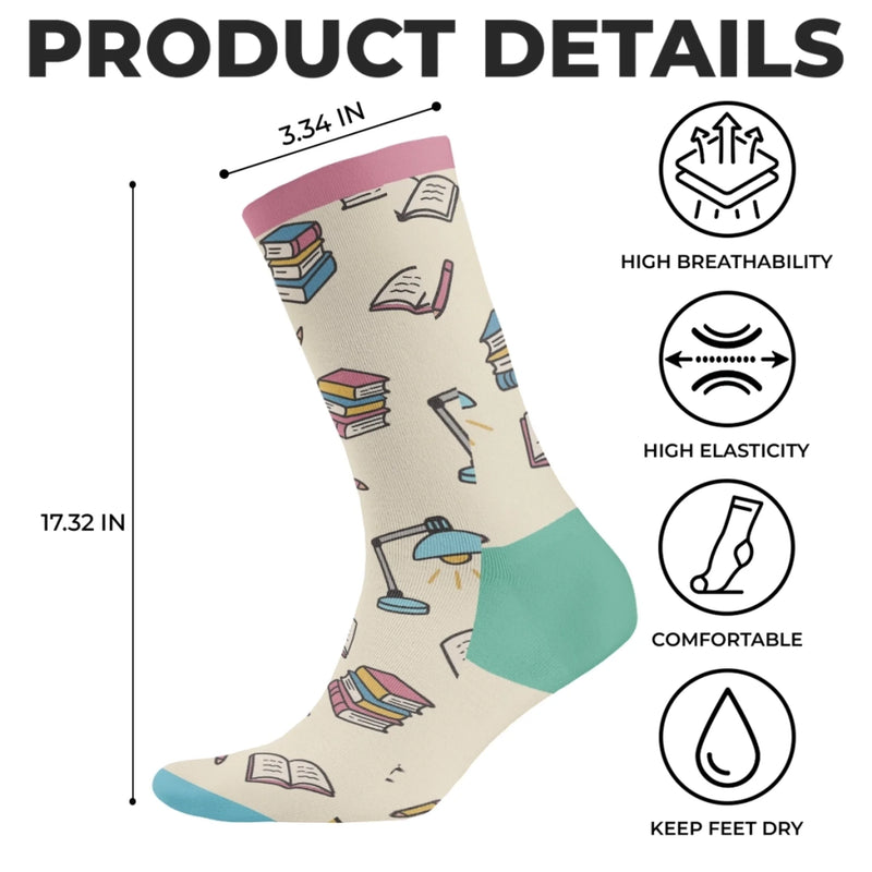 Personalisierte Crew-Socken – Personalisierte Buch-Geschenke für Bücherliebhaber, Leseratten und Vielleser - Nur Ein Mädchen, Das In Büchern Lebt