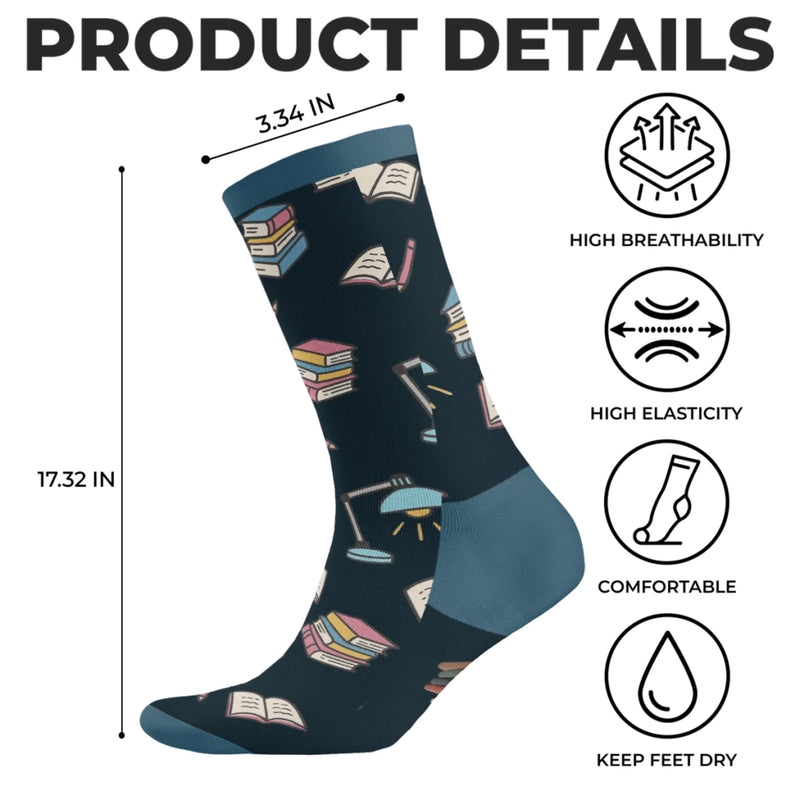 Personalisierte Crew-Socken – Personalisierte Buch-Geschenke für Bücherliebhaber, Leseratten und Vielleser - Nur Ein Mädchen, Das In Büchern Versinkt