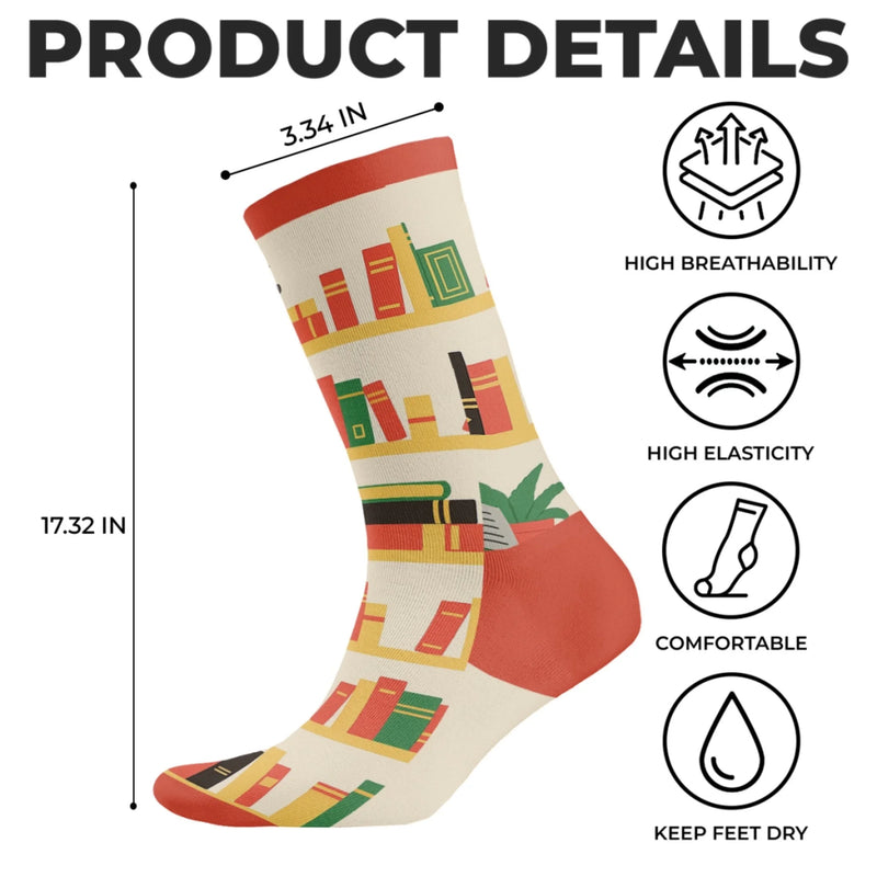 Personalisierte Crew-Socken – Personalisierte Buch-Geschenke für Bücherliebhaber, Leseratten und Vielleser - Abenteuer Zwischen Diesen Seiten
