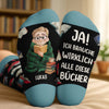 Personalisierte Crew-Socken – Personalisierte Buch-Geschenke für Bücherliebhaber, Leseratten und Vielleser - Lesezeichen Meines Herzens