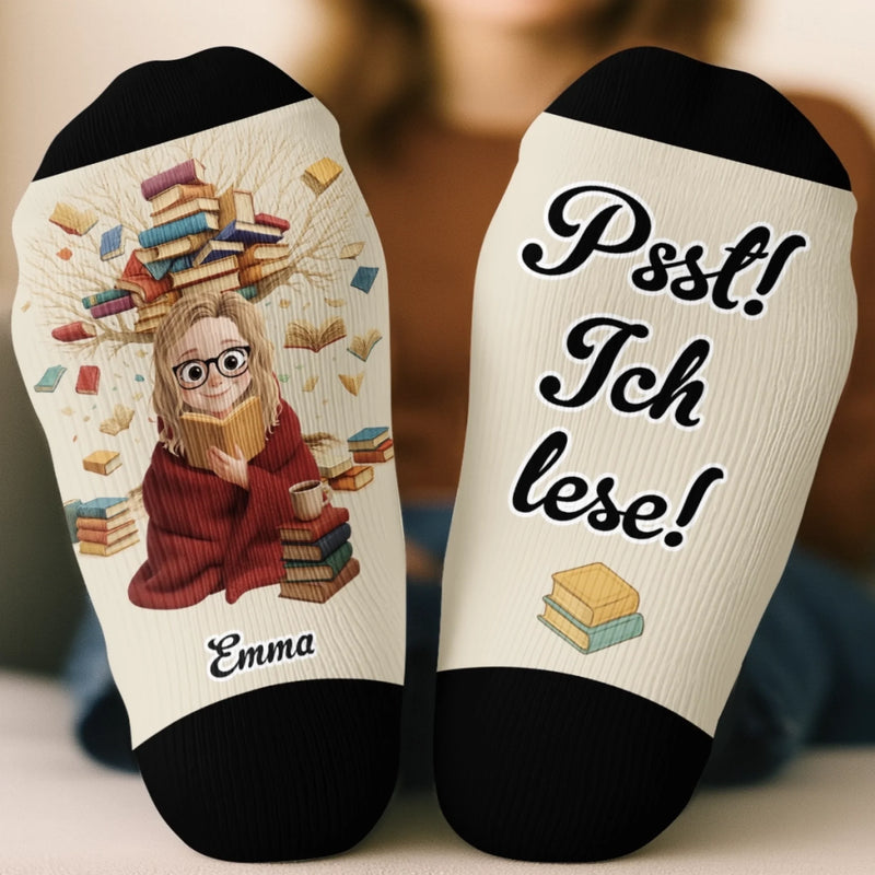 Personalisierte Socken – Personalisierte Buch-Geschenke für Bücherliebhaber, Leseratten und Vielleser - Kennzeichnung Meiner Liebsten Bücher