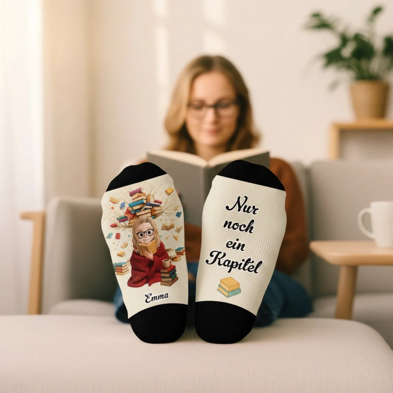 Personalisierte Socken – Personalisierte Buch-Geschenke für Bücherliebhaber, Leseratten und Vielleser - Kennzeichnung Meiner Liebsten Bücher