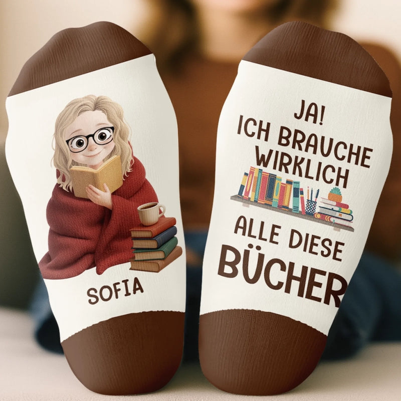 Personalisierte Socken – Personalisierte Buch-Geschenke für Bücherliebhaber, Leseratten und Vielleser - Markierung Meiner Geschätzten Erzählungen