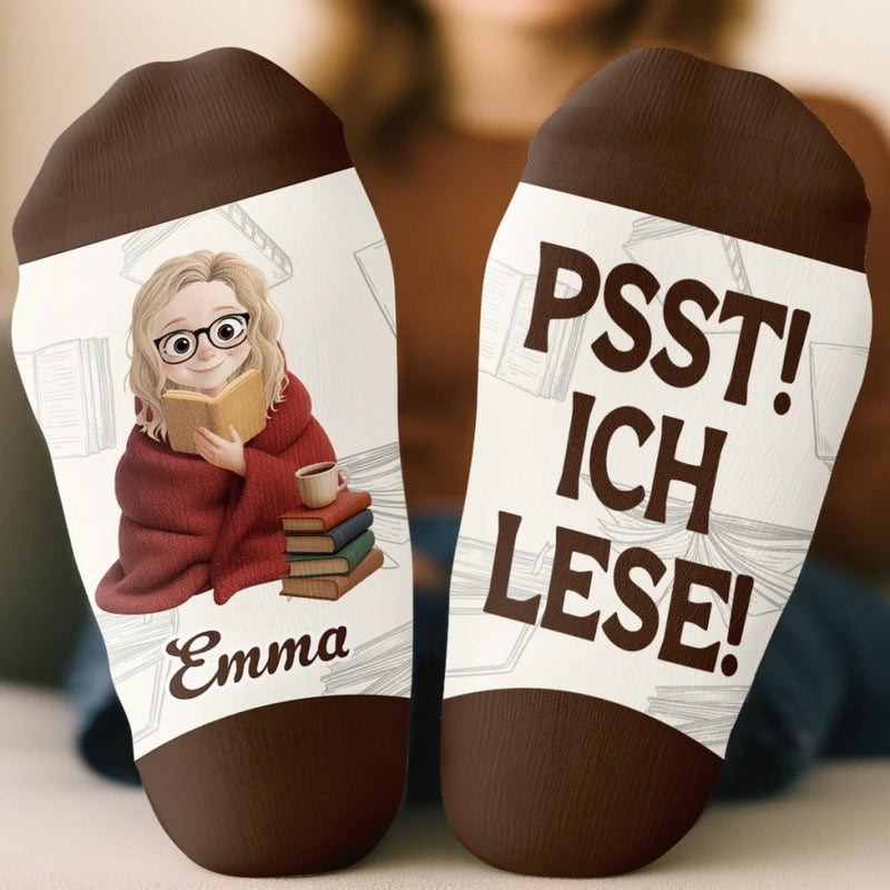 Personalisierte Socken – Personalisierte Buch-Geschenke für Bücherliebhaber, Leseratten und Vielleser - Ich Bin Ein Bücherliebhaber