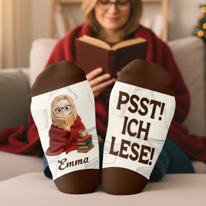 Personalisierte Socken – Personalisierte Buch-Geschenke für Bücherliebhaber, Leseratten und Vielleser - Ich Bin Ein Bücherliebhaber