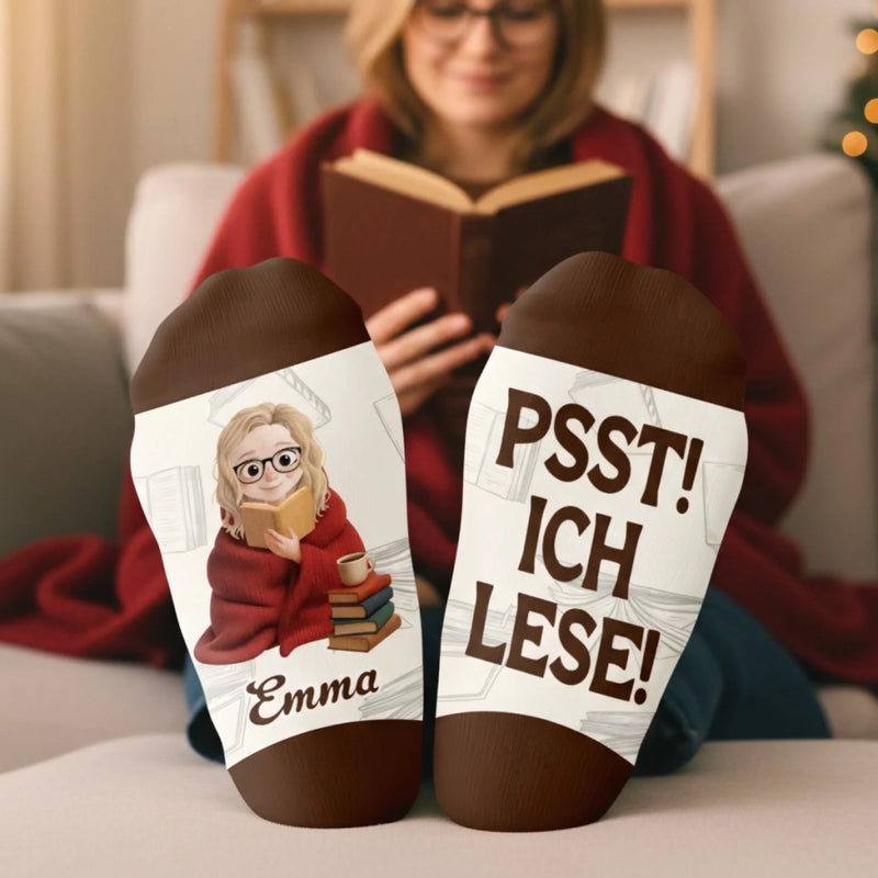 Personalisierte Socken – Personalisierte Buch-Geschenke für Bücherliebhaber, Leseratten und Vielleser - Ich Bin Ein Bücherliebhaber
