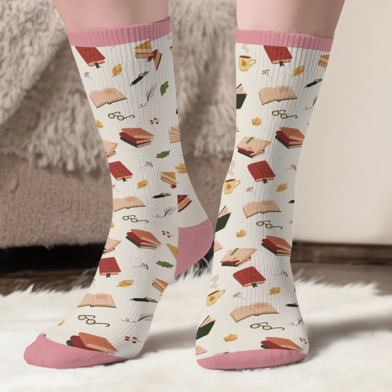 Personalisierte Socken – Personalisierte Buch-Geschenke für Bücherliebhaber, Leseratten und Vielleser - Ich Bin Ein Bücherwurm