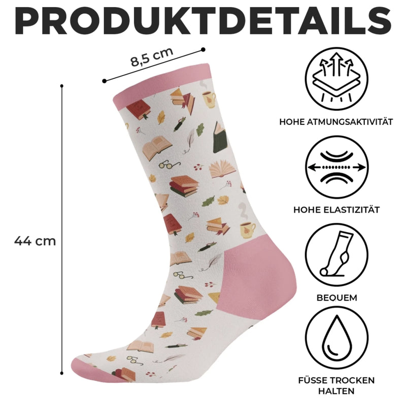 Personalisierte Socken – Personalisierte Buch-Geschenke für Bücherliebhaber, Leseratten und Vielleser - Ich Bin Ein Bücherwurm