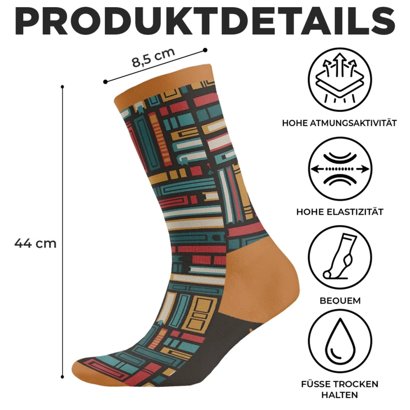 Personalisierte Socken – Personalisierte Buch-Geschenke für Bücherliebhaber, Leseratten und Vielleser - So Viele Bücher, So Wenig Zeit