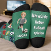 Personalisierte Socken – Geschenk für Fußballfans, Sportfans – Ich Würde Lieber Fußball Spielen