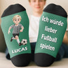 Personalisierte Socken – Personalisierte Weihnachts- und Geburtstagsgeschenke für beste Freundinnen, Schwestern, die Familie und dich selbst – Ich Würde Lieber Fußball Spielen