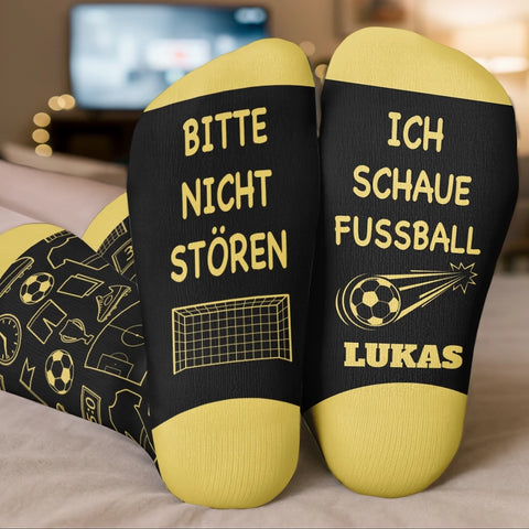 Personalisierte Socken – Personalisierte Weihnachts- und Geburtstagsgeschenke für beste Freundinnen, Schwestern, die Familie und dich selbst – Bitte Nicht Stören, Ich Schaue Fussball