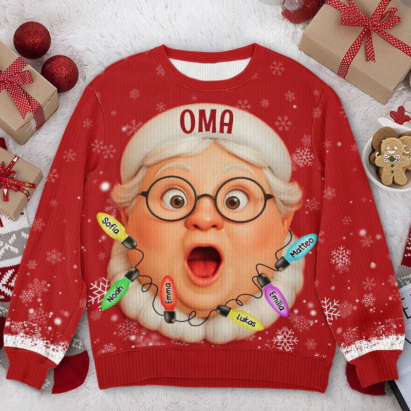 Individuell Gestaltetes Unisex Sweatshirt – Personalisierte Weihnachts- und Geburtstagsgeschenke für Familie, Opa, Oma – Stolzer Opa Der Süßesten Elfen Der Stadt