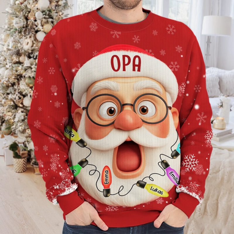 Individuell Gestaltetes Unisex Sweatshirt – Personalisierte Weihnachts- und Geburtstagsgeschenke für Familie, Opa, Oma – Stolzer Opa Der Süßesten Elfen Der Stadt