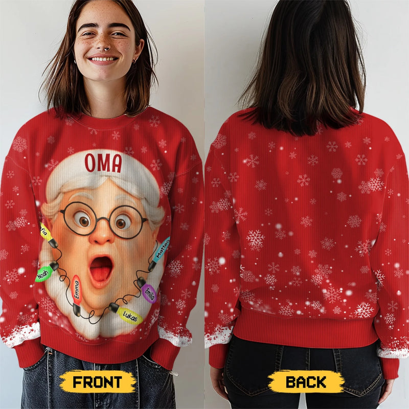 Individuell Gestaltetes Unisex Sweatshirt – Personalisierte Weihnachts- und Geburtstagsgeschenke für Familie, Opa, Oma – Stolzer Opa Der Süßesten Elfen Der Stadt