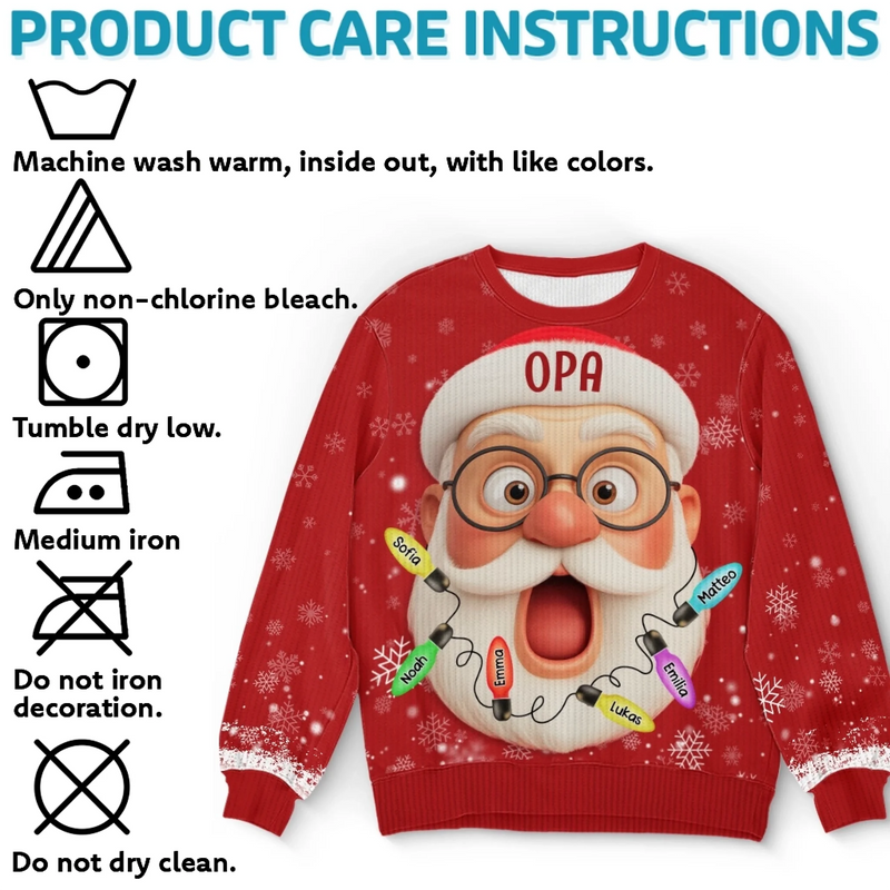 Individuell Gestaltetes Unisex Sweatshirt – Personalisierte Weihnachts- und Geburtstagsgeschenke für Familie, Opa, Oma – Stolzer Opa Der Süßesten Elfen Der Stadt