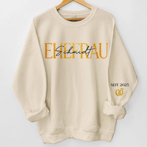 Personalisiertes Unisex-Sweatshirt mit Ärmeldesign – Geschenk für Ehemann/Ehefrau, Jahrestag – Von Herz zu Herz